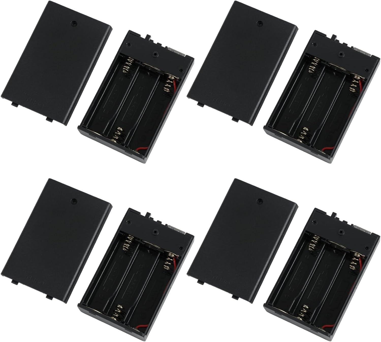 (4 PCS) 4AA Portable USB Battery Pack for 4-6V LED Neon Signs – Battery Operated Power Supply Converter for Plug-in LED Lights, Ideal for Indoor & Outdoor Use (Black)