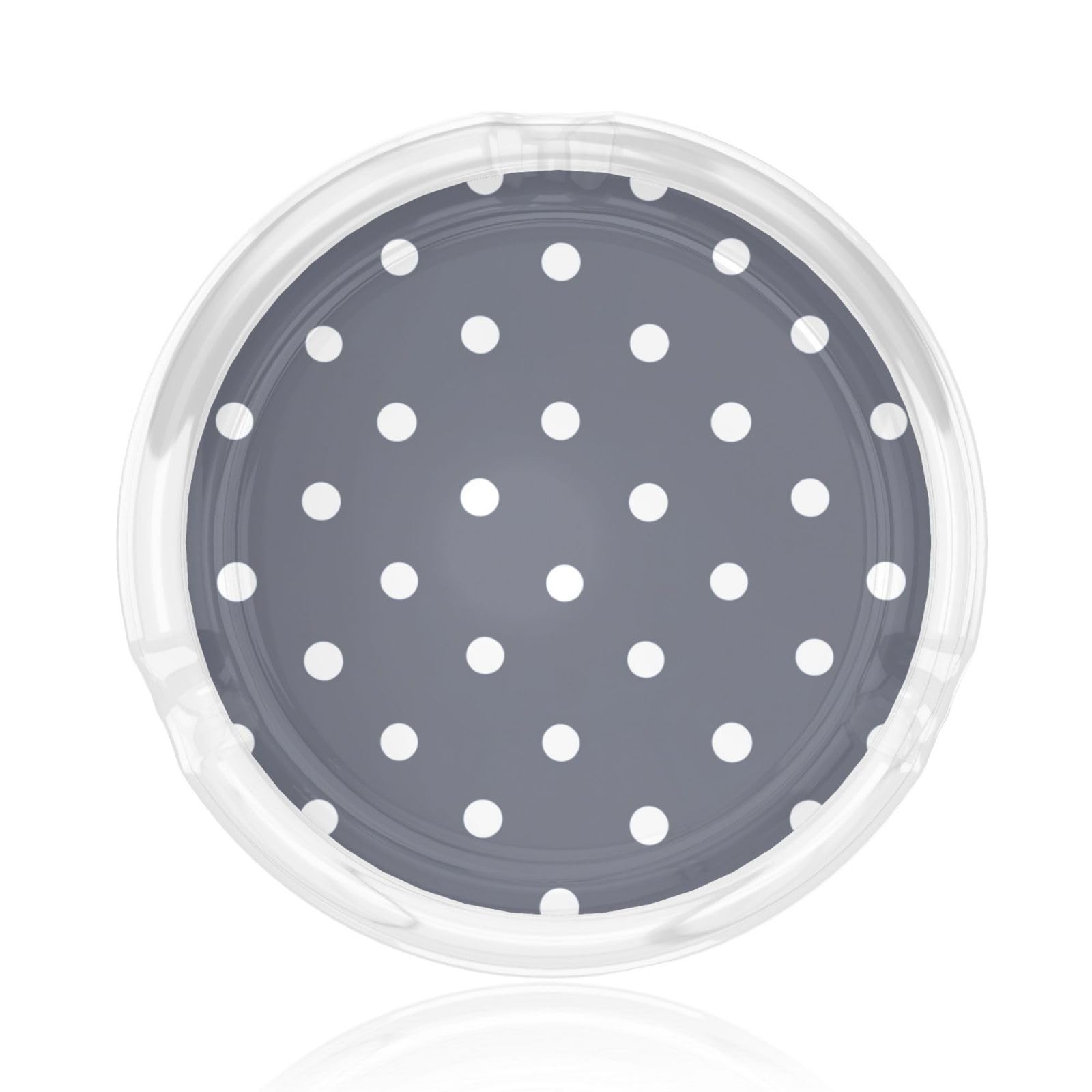 Navy Blue Background With White Polka Dots Glass Ashtray For Cigarettes Ash Trays Case For Home Office Decor