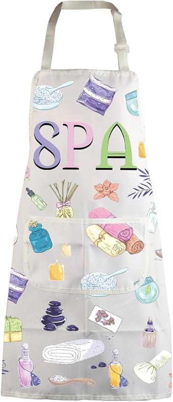MBMSO SPA Apron with Pockets SPA Massage Gifts SPA Apron for Aesthetician Gifts Massage Therapist Masseuse Masseur Gift Apron