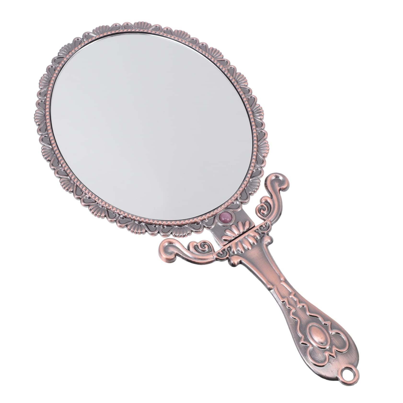Miroir à main ovale rose Healvian pour voyages et retouches maquillage au bureau
