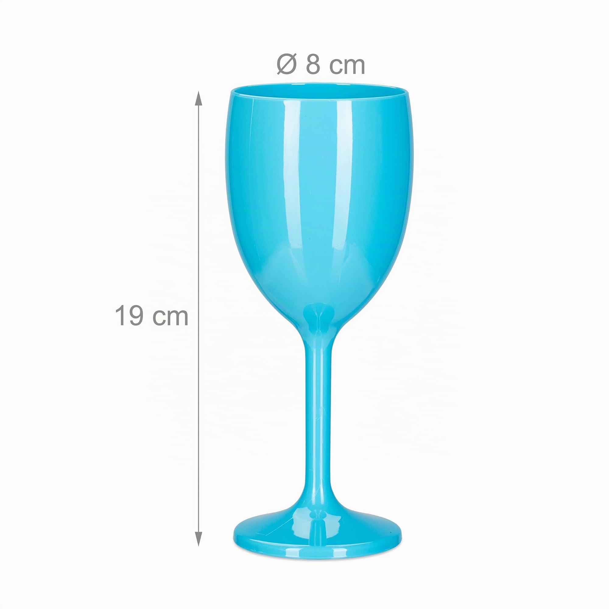 Relaxdays Verre à vin en Plastique, Lot de 12, sans BPA, Volume : 250 ML, Robuste, Camping, réutilisable, Turquoise