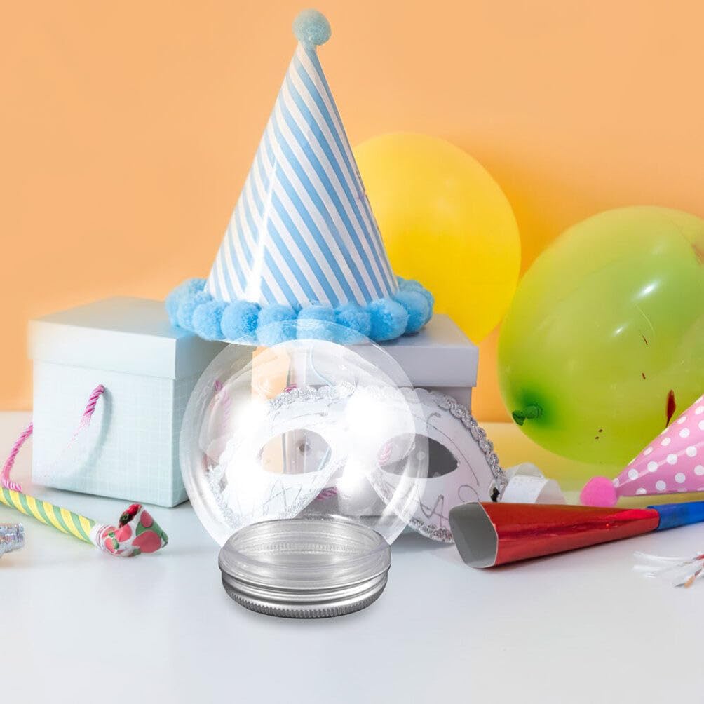 Alipis 10pcs DIY Snow Globe Water Globe - 4 Inch Plastic Christmas Water Globes with Screw Off Caps Fillable Display Balls Keepsake Snow Globe for DIY Crafts Home Decor A