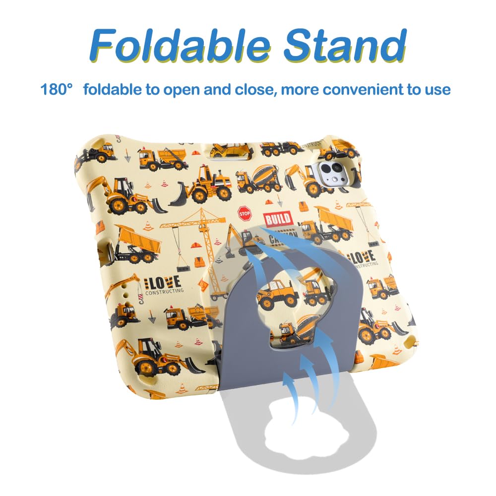 Funda para iPad de 10ª generación para niños y niñas, iPad 10 de 10.9 pulgadas, espuma EVA ligera, a prueba de golpes, a prueba de niños, funda para tablet Pro con asa de soporte, color amarillo