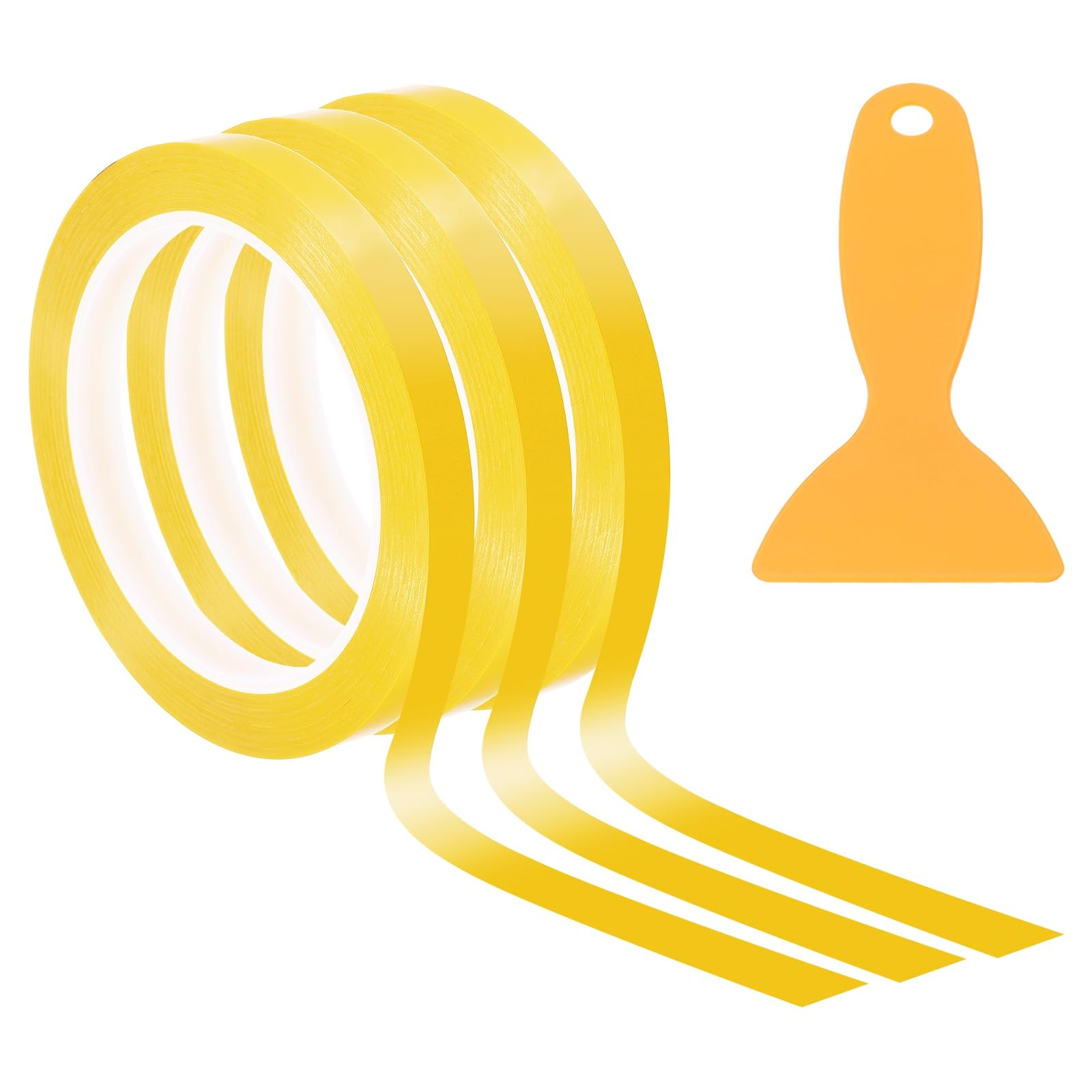 PATIKIL 10mm x 66m Whiteboard Tape,Thin Dry Erase Tape,Dark Yellow,3 Pack — image 1