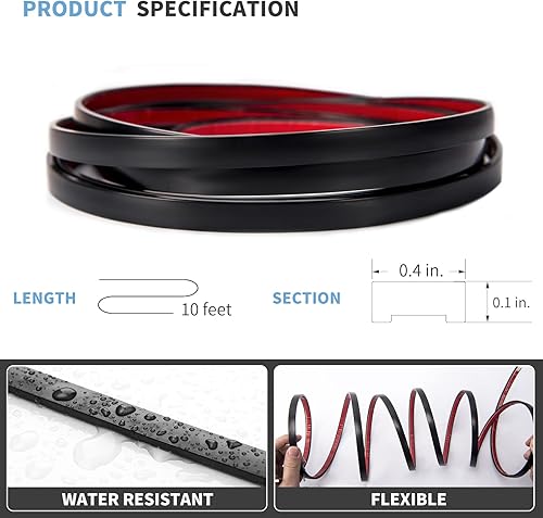 Miniatura 2 de Art3d - Moldura de vinilo flexible para despegar y pegar, de 10pies para bordes de azulejos de pared, loseta en muro de cocina, marco de espejo,