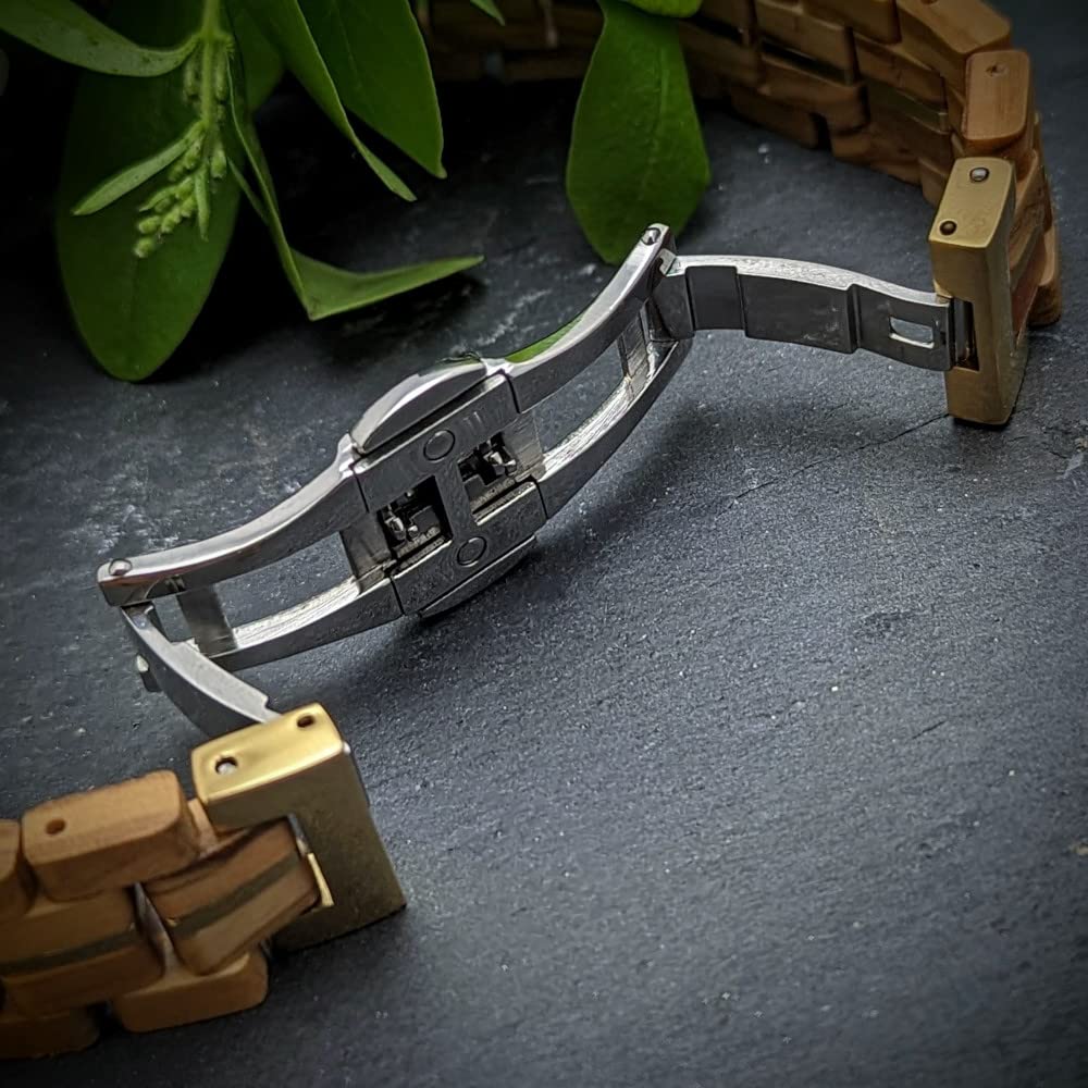 Holzwerk Germany Handgefertigte Designer Damen Uhr Öko Natur Holz Braun Blau Grün Rot Rosa Holz Armband Analog Klassisch Quarz