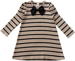[子供服Bee] キッズ 女の子 肩フリル バックリボン 無地 バックオープン 長袖 ワンピース