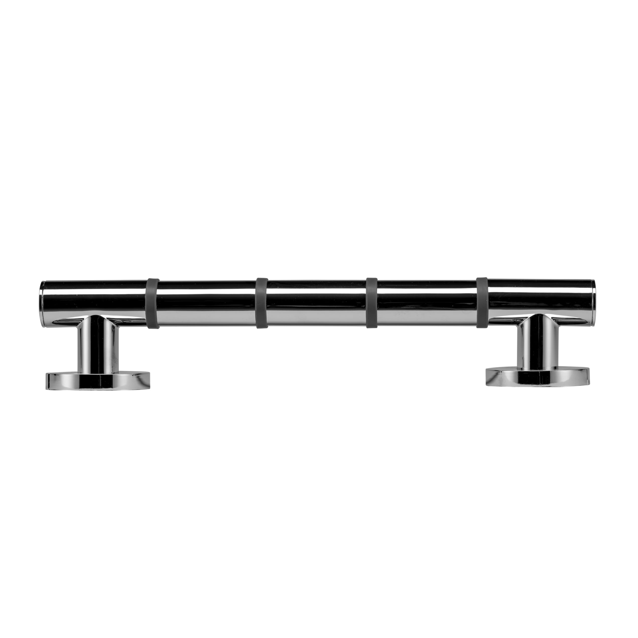 Croydex - Barra doccia antiscivolo con morbide nervature per una comoda presa, anima in alluminio, lunghezza 38 cm, colore: Grigio cromato