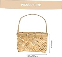 Vista 2 de Zerodeko Cestas de almacenamiento de hierba marina, 2 unidades, rectangulares tejidas, de bambú, canastas de Pascua con asas con bisagras, cesta