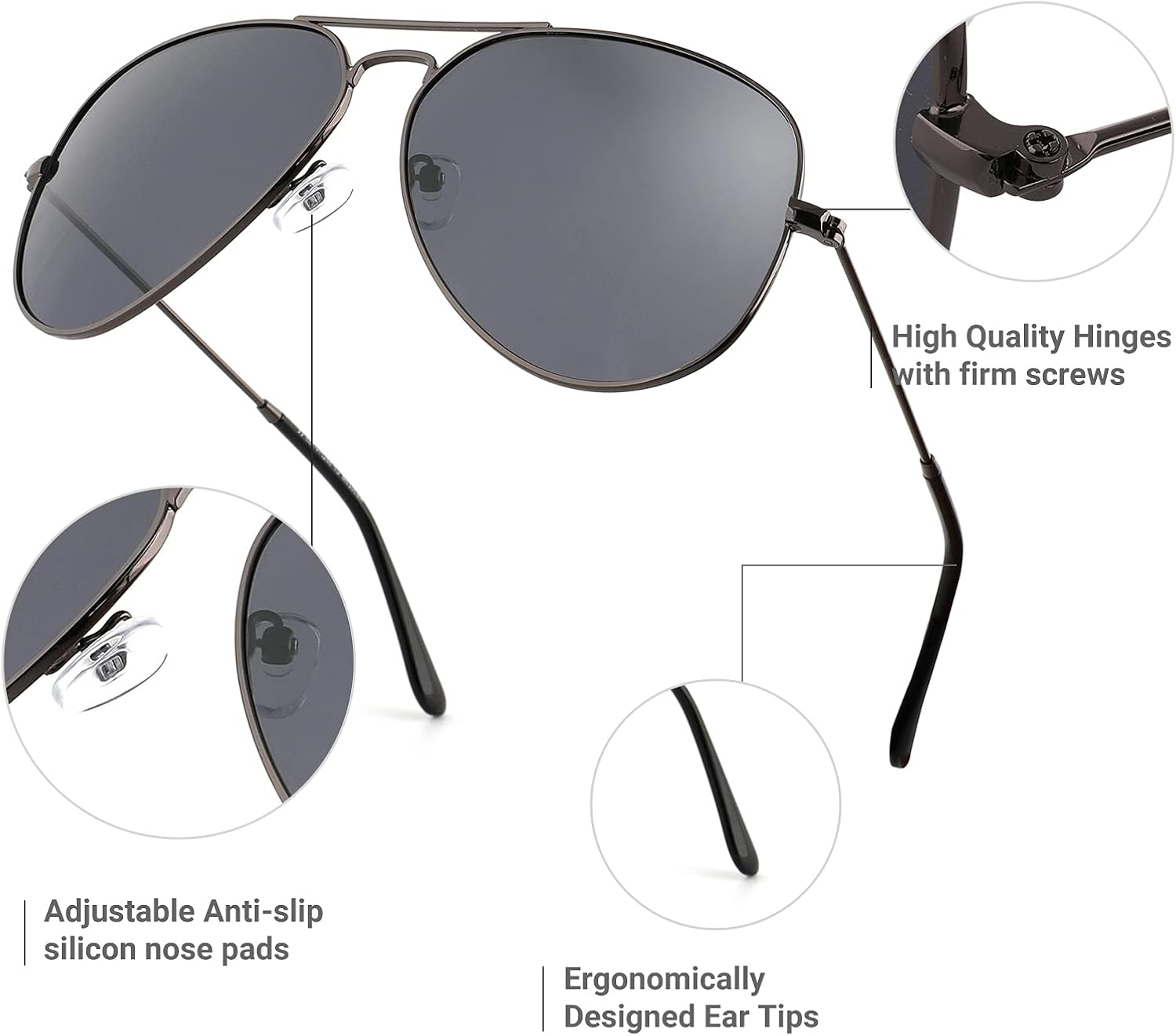 Miniatura 5 de EYESPEX Classic Round Polarized Sunglasses for Women Men UV400 Protection Sun Glasses Vintage Retro Mirrored Lens