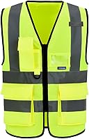 A-SAFETY 7-Pocket High Visibility Reflective Safety Vest ANSI Compliant - Multiple Colors for Construction, Cycling, Running