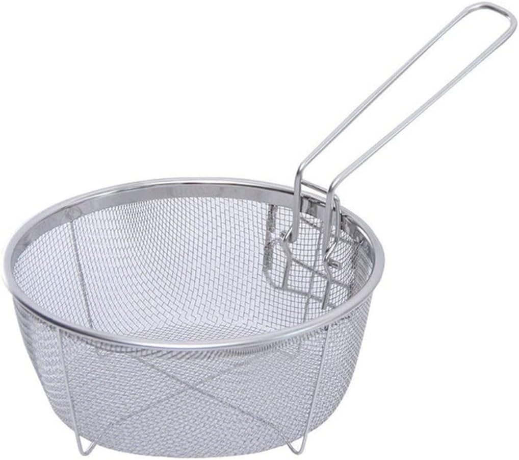 Stainless Steel Fry Baskets Hot Oil Frying Fried Basket Single Handle Chip Mesh Food Colander