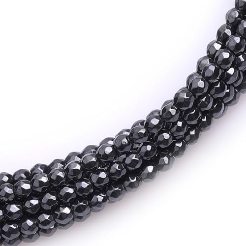 Miniatura 27 de JOE FOREMAN Cuentas sueltas semipreciosas redondas de hemaita negra natural de 0.079 pulgadas para hacer joyas, 15 pulgadas, hilo de cuentas hecho a