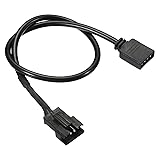 PATIKIL 4 Pin 12V 30cm Lungo Computer Scheda Madre Interfaccia SM4P Maschio Estensione Cavo, Alimentazione Adattatore Plastica Metallo per RGB Ventole LED Strisce, Nero