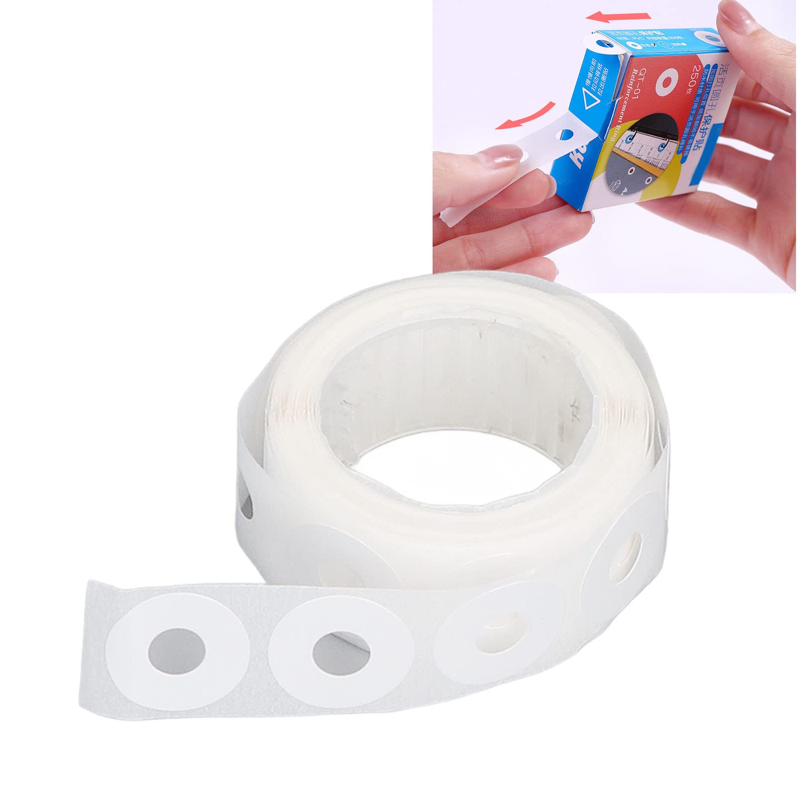 Autocollants Renforts Pour Perforations - PVC étanche, Protège Les Trous De Feuilles, Classeurs. Lot ~250 Pièces