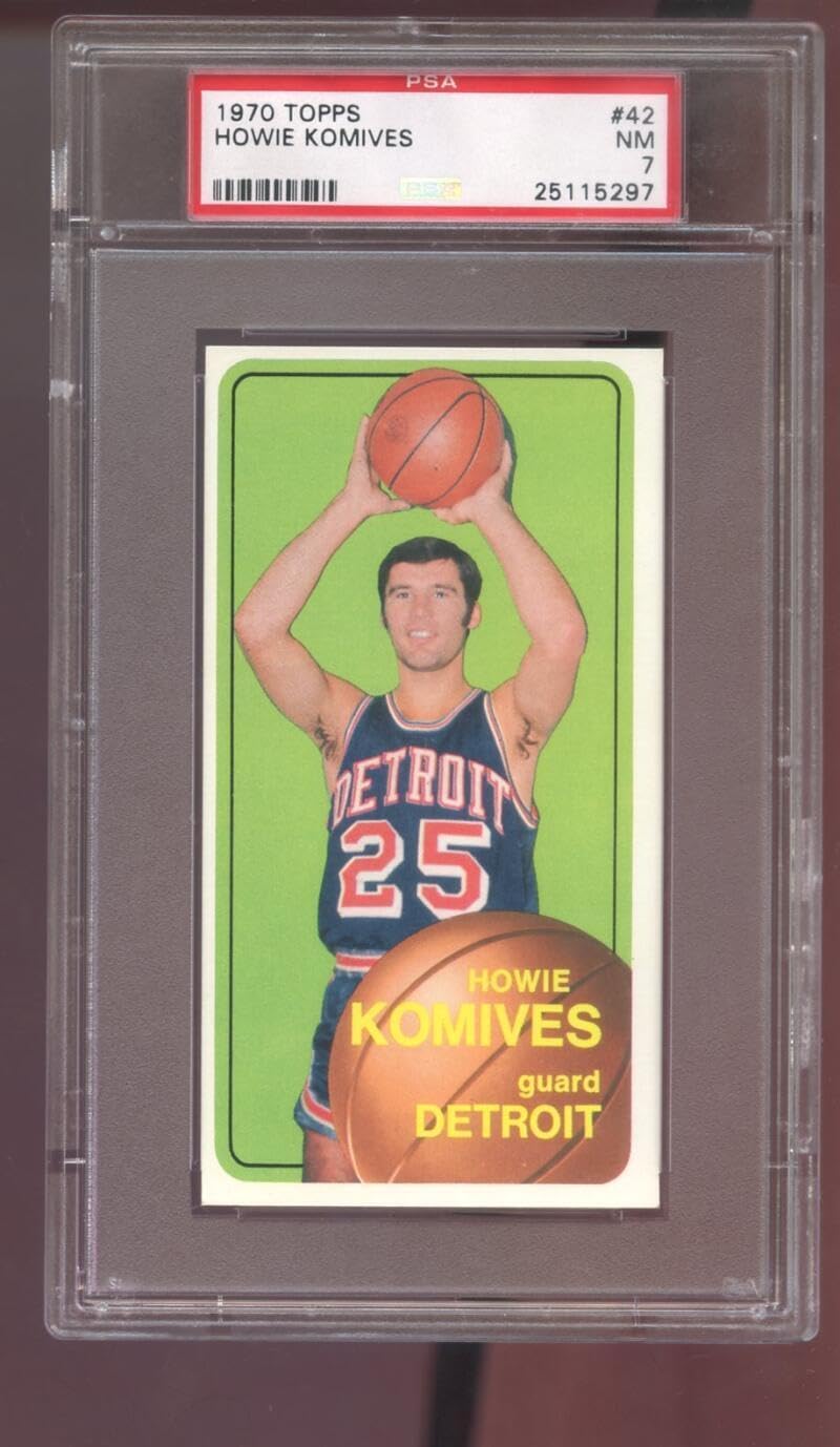 1970-71 Topps #42 Howie Komives PSA 7 Graded Basketball Card 1970 Detroit NM - Slabbed Baseball Cards