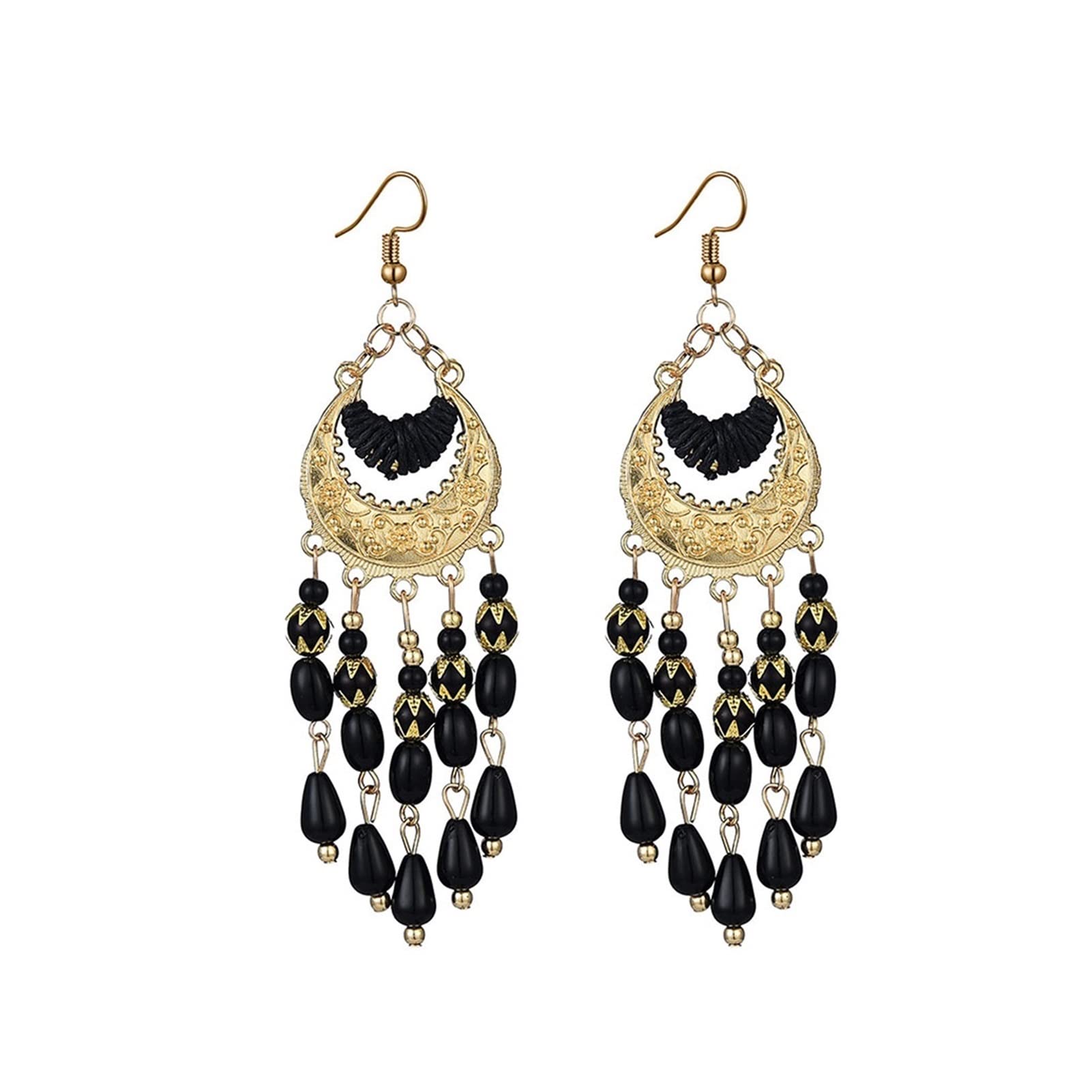 Boucles d'oreilles croissant faites main : bijou ethnique bohème et chic - 3