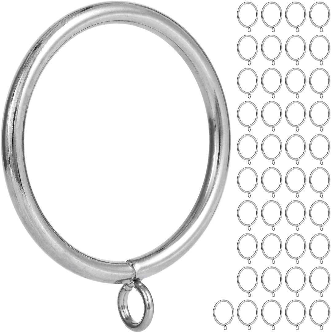 Generic Curtain Ring Metal 2.0 inch Inner Diameter with Eyelets fit up 1.5 inch Rod (Satin Nickel-42PCS)