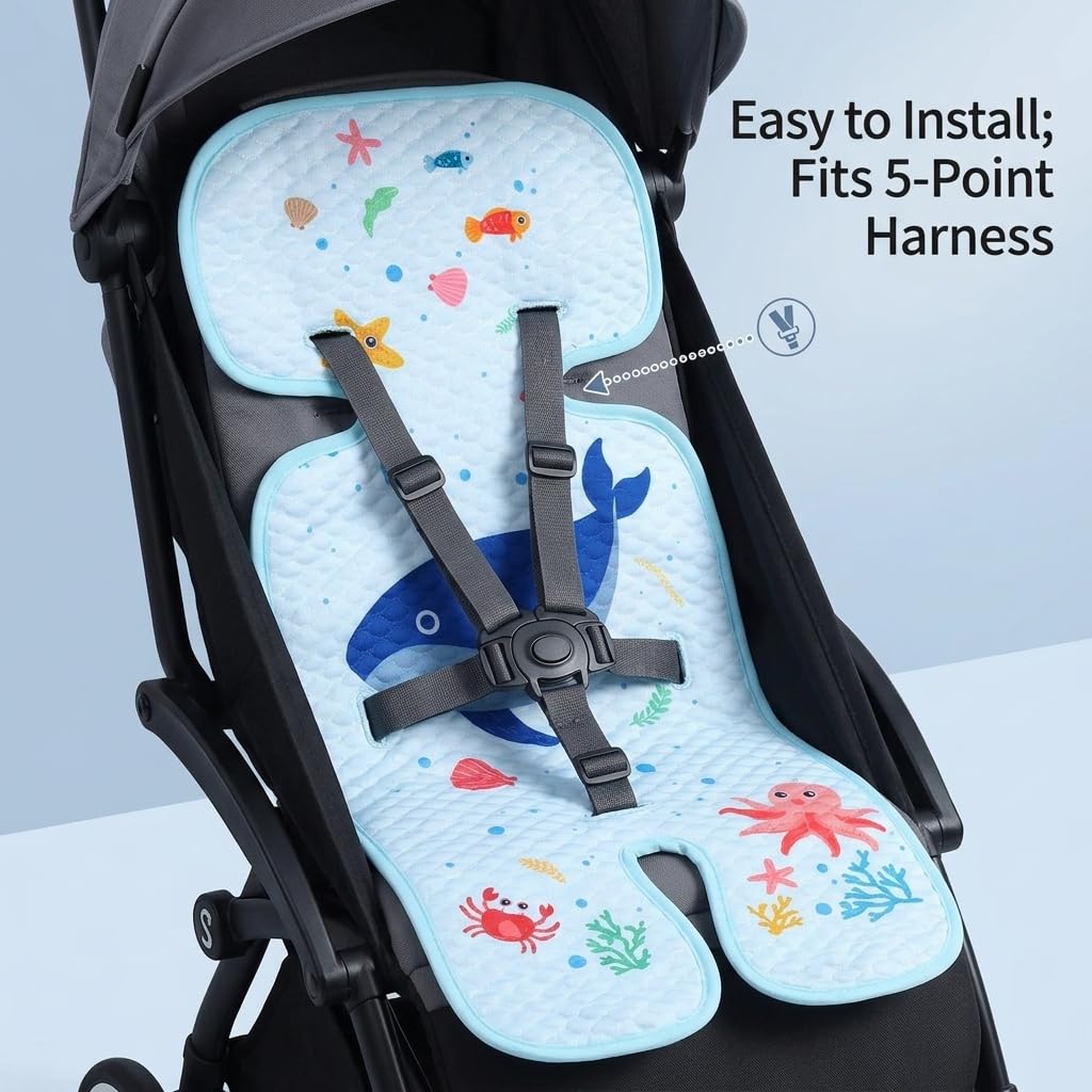 2 Pezzi 70 * 33CM Materassino Passeggino Estivo Traspirante Universale Cuscino Passeggino Estivo Antisudore Tappetino di Raffreddamento per Seggiolino Auto