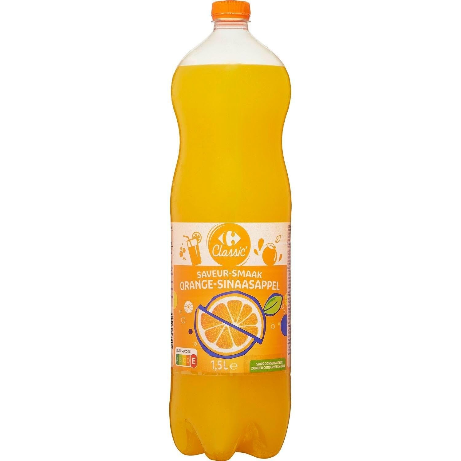 Désaltérez toute la famille avec le soda à l'orange CARREFOUR CLASSIC' sans conservateur, bouteille de 1,5L - Lot de 4