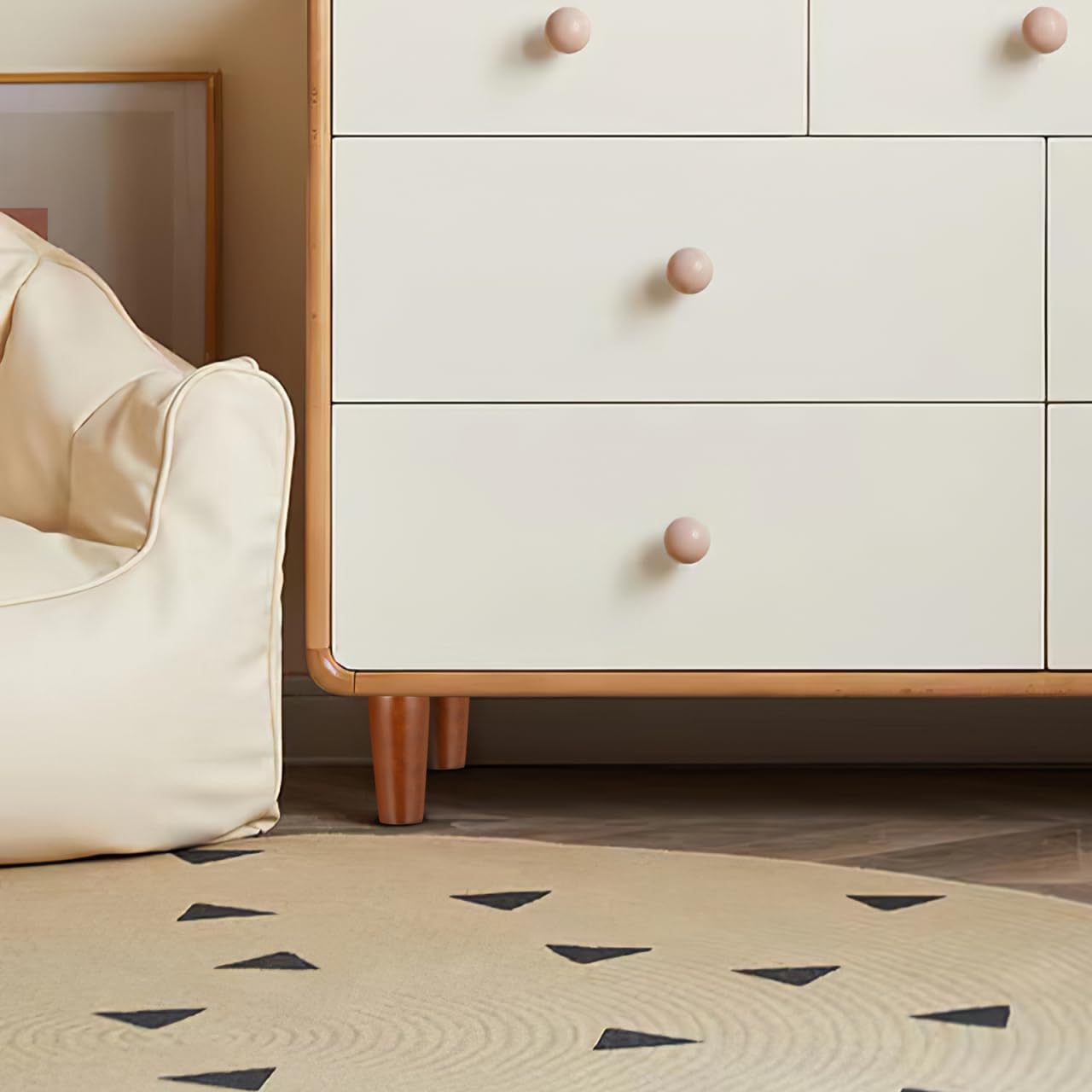 Angoily Solid Wood Furniture Legs Replacement for Dresser Bed and Sofa 4-Pack 3.93In Sturdy Couch Risers with Easy Installation and Non-Slip Design for Home Furniture
