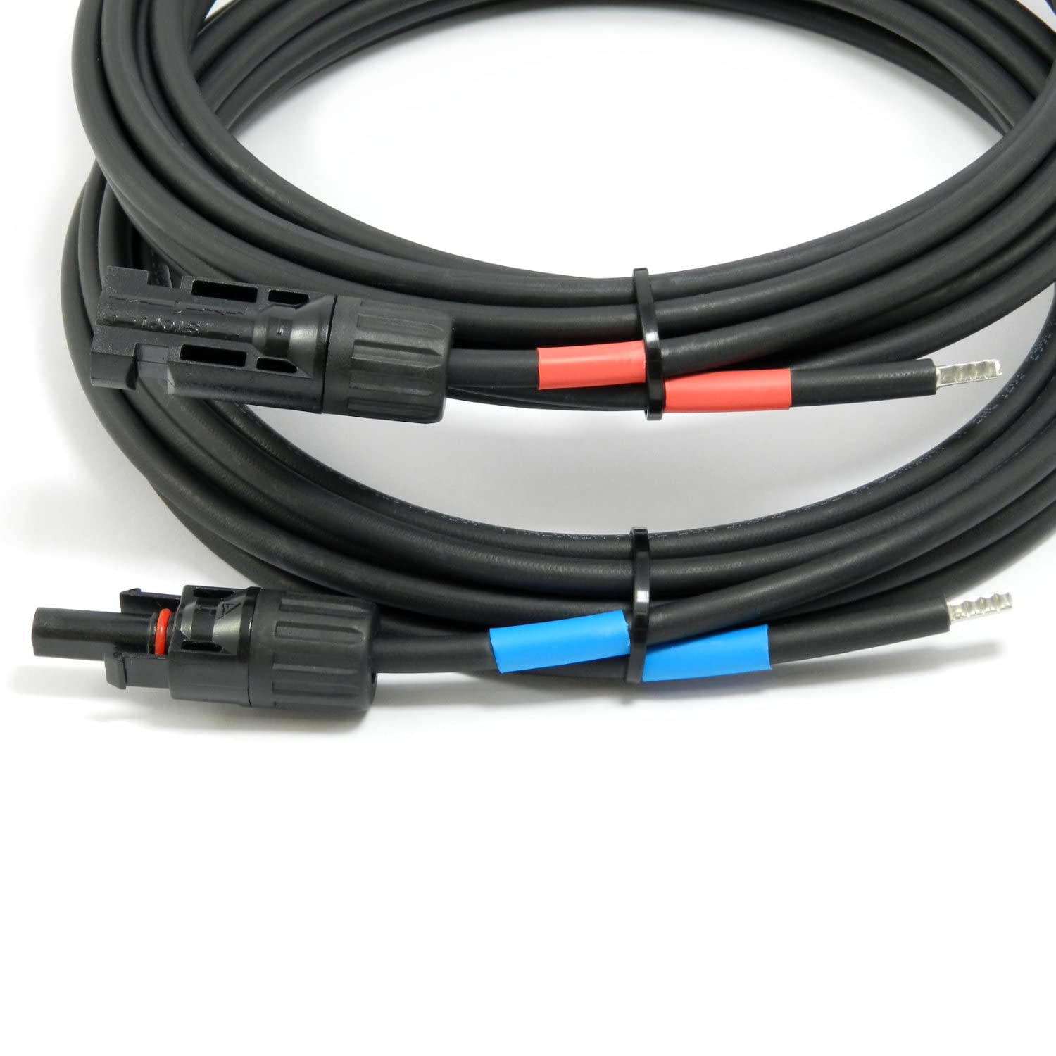 SOLARTRONICS Verbindungskabel 6mm² H1Z2Z2-K Solarkabel schwarz mit Stecker einseitig für Solarmodul zum Laderegler Verteiler GAK PV, UV-fest, flexibel, Made in Germany (2 x 5m)
