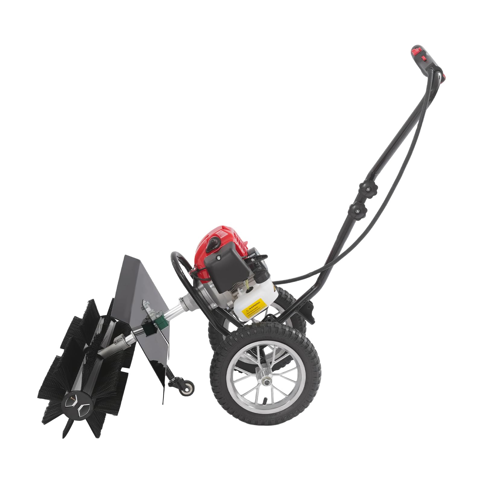 2 Takt Schneefeger, 43CC Kehrmaschine, 1.7hp MotorbesenSchneefräse, Benzin Motorbesen Schnee Sweeper für Kunstrasen, Naturrasen, Gehwege