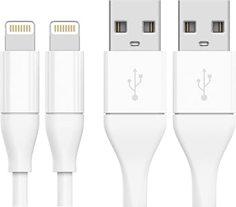 TalkWorks 6ft Lightning Cable 2 Pack - MFi Certified Charger for Apple iPhone 12, 11, XR, XS, X, 8, 7, 6, 5, SE & iPad
