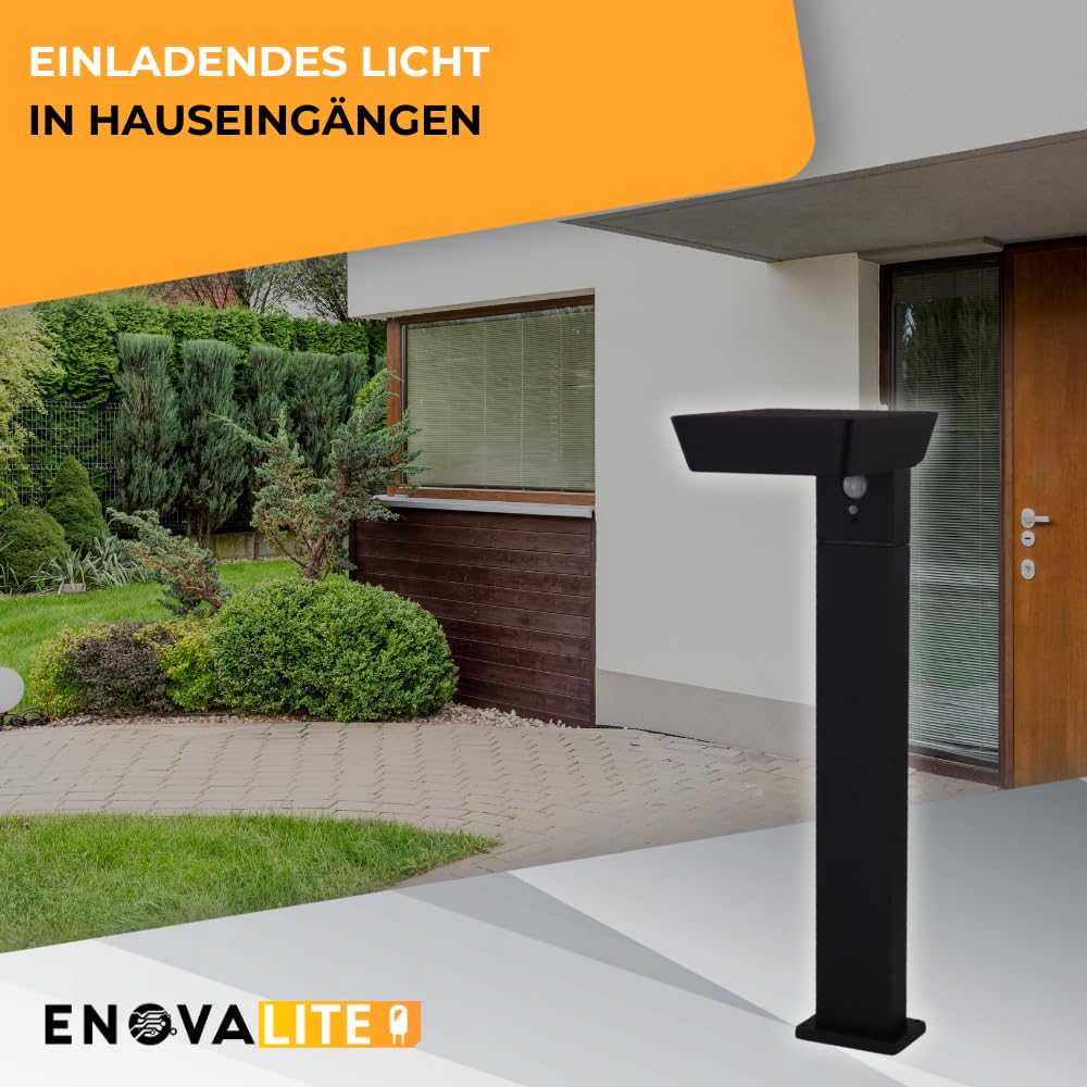 4er Set Solar Wegeleuchte mit Bewegungsmelder - 3 Lichtmodi - 3000K Warmweiß - IP54 wetterfest - Aluminium - eckige LED Außenleuchte Pollerleuchte Garten Terrasse