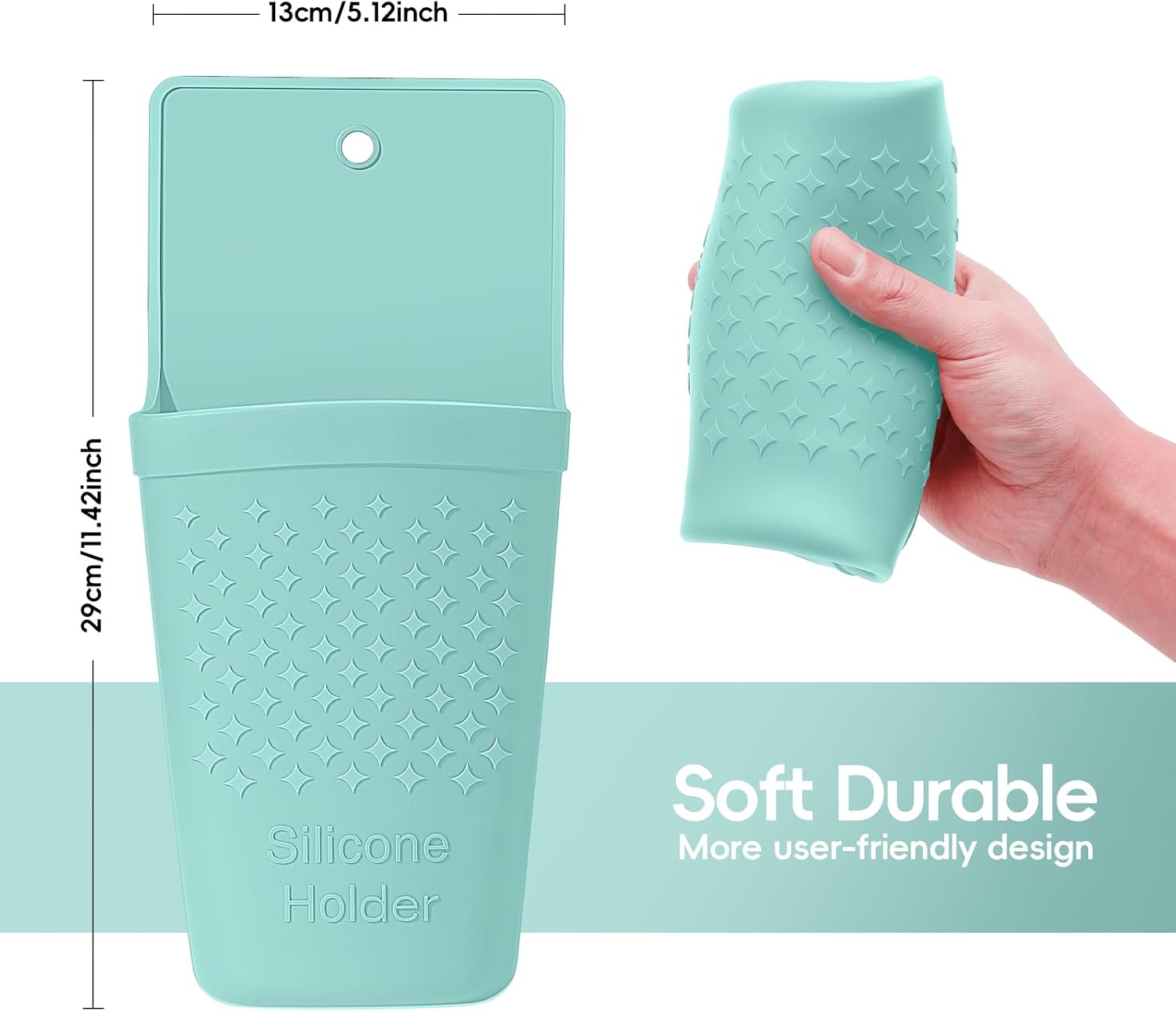 ZAKRA Curling Iron Holder,Heat Resistant Silicone Holder for Flat Iron,Hair Straightener,Hot Hair Tools,Vanity Accessories Organizer(Mintgreen) image 3