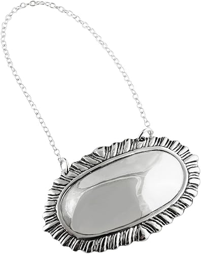 Miniatura 7 de Etiqueta del nombre del decantador de la botella de licor de vino ovalada grabable de plata esterlina