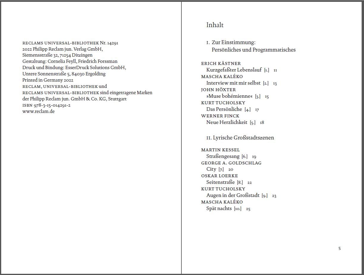 50 Gedichte der Neuen Sachlichkeit: Deutsch-Lektüre, Deutsche Klassiker der Literatur - 19661: 14291