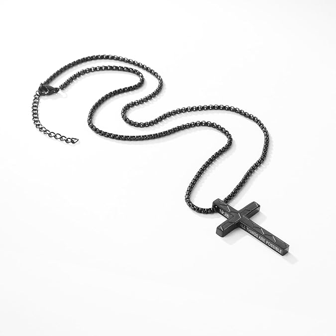 Soccer Cross Necklace for Boys Men