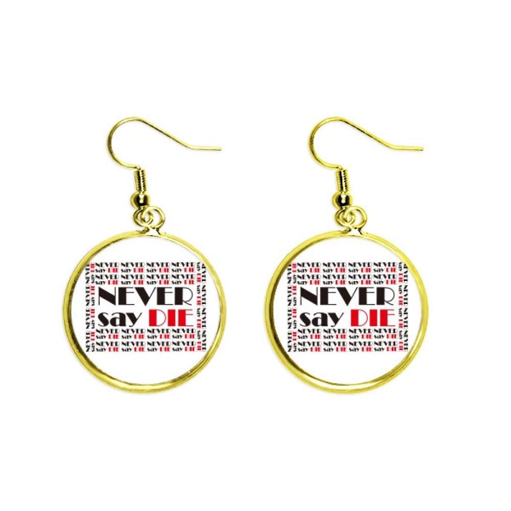 Lema nunca digas morir ear dangle golden drop earring para vestidos de noche 2