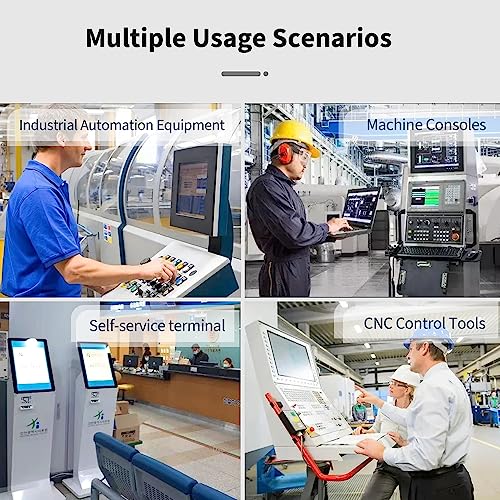 Image of 21.5 inch Industrial Embedded Touchscreen Monitor, Capacitive Multi-Touch Screen Industrial Front IP65 Monitor Built-in Speakers, HD-MI in, USB, VGA, 16:9 1920x1080 Display