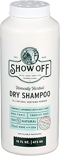 Show Off Dry Shampoo for Animals – Herbal, Talc-Free Formula for Odor Control & Moisture Absorption | Safe for Horses, Dogs, Cattle, Goats, Sheep, Chickens & More | Natural Grooming Powder