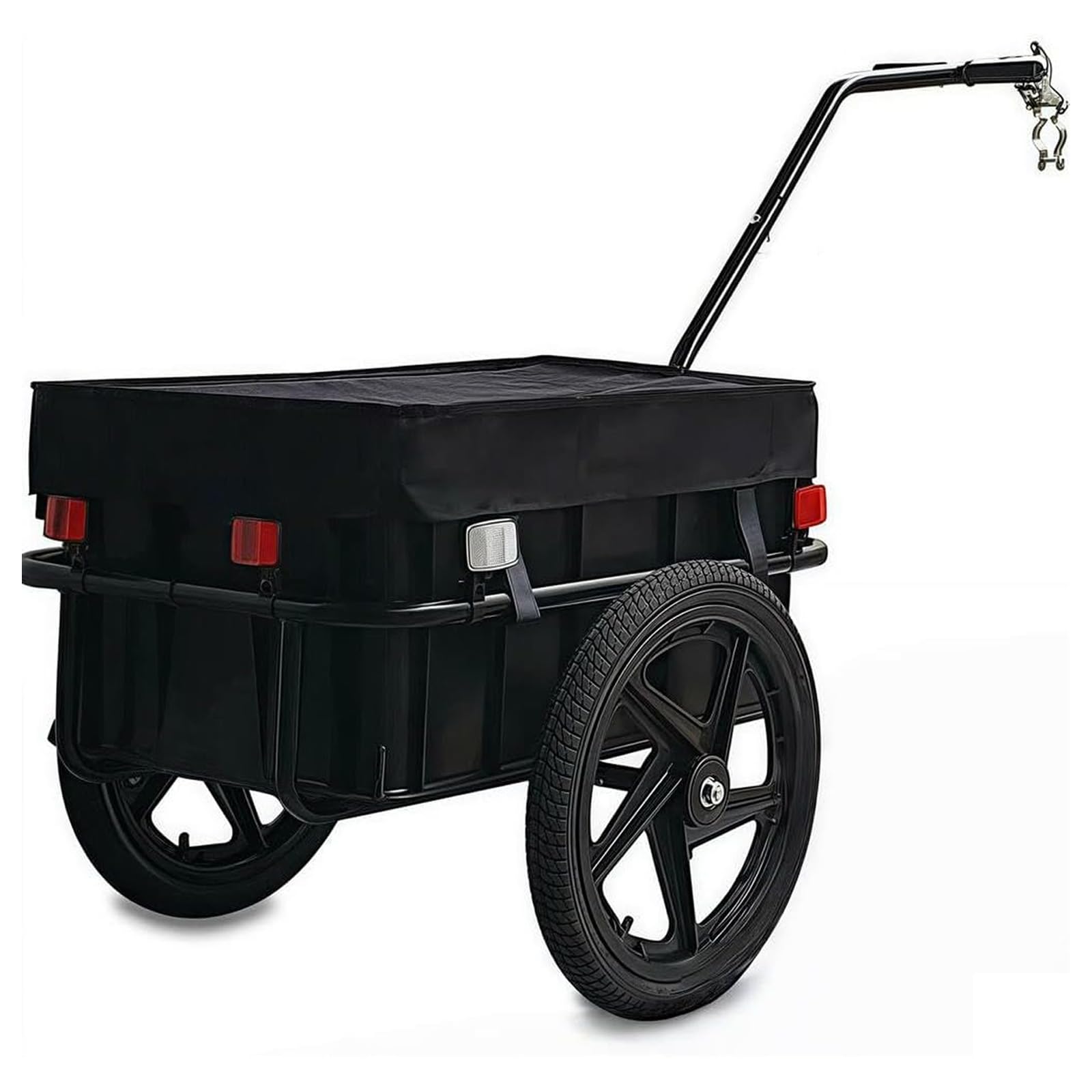 Przyczepa Rowerowa Z Bezpiecznym Hakiem Holowniczym Do Łatwego Mocowania Roweru, Przyczepka Rowerowa Typu Wagon, Ładowność 50 Kg, Składana, Kompaktowa, Zawiera Opuszczaną Nóżkę, Do Transportu