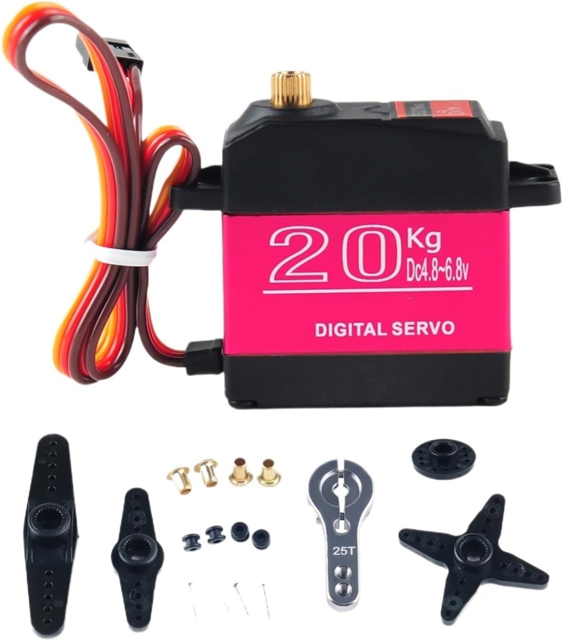 1X 20/25/30/35/40kg Digital Servo Waterproof IP66 RC Servo for 1/8 1/10 Scale High Speed ​​Metal Gear High Torque(DS3230-270)