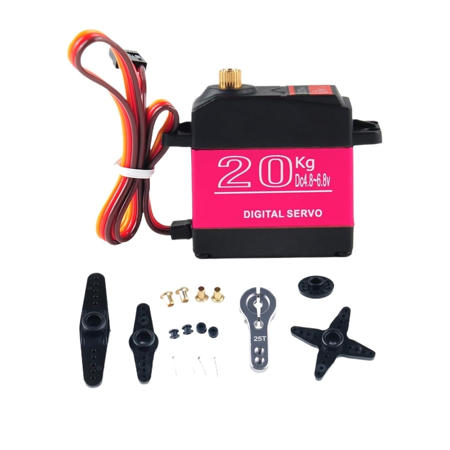 1X 20/25/30/35/40kg Digital Servo Waterproof IP66 RC Servo for 1/8 1/10 Scale High Speed ​​Metal Gear High Torque(DS3230-180)