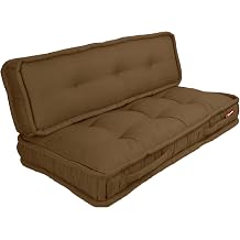 XPERMATE Biscuit Cushion Honeycomb Front Pallet Top Cushion French Cushion Bench and Garden Cushion 60X120x14 cm COFFEE