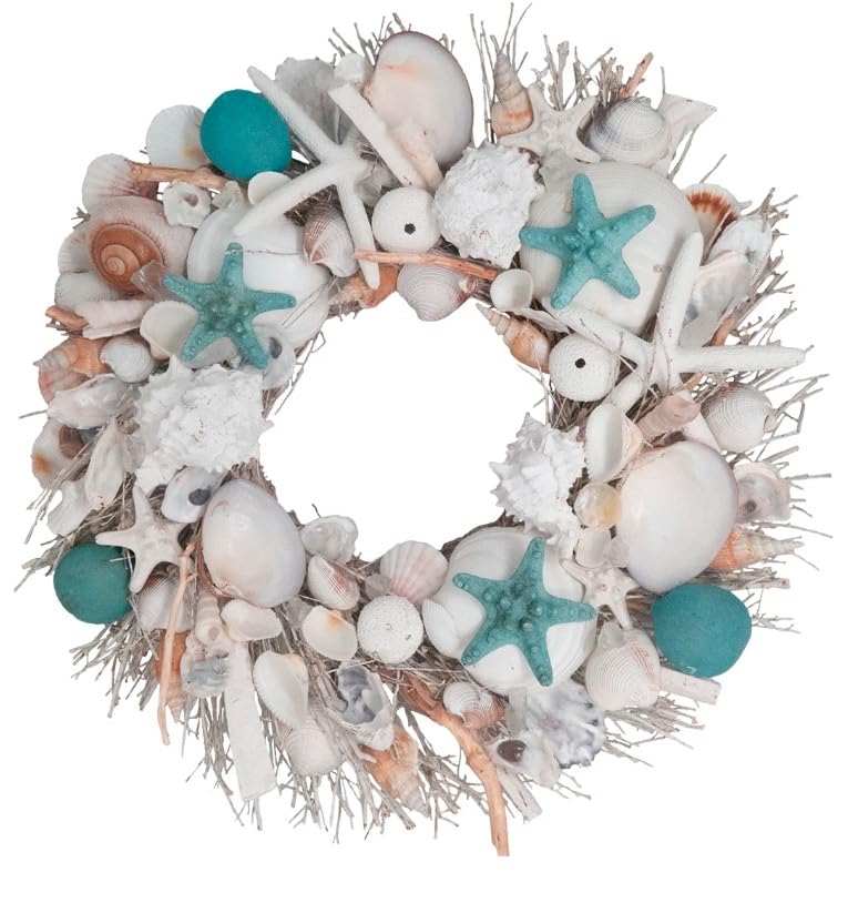 Summer Seashell 20' Coastal Wreath Natural (Pacific...