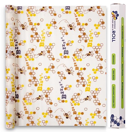 Beeswax wrap food wraps 1.5m Roll | Sandwich paper | Natural Bees wax | Eco Friendly food storage | Biodegradable, Washable and Reusable | Sustainable Cling Film (150cm x 33cm)