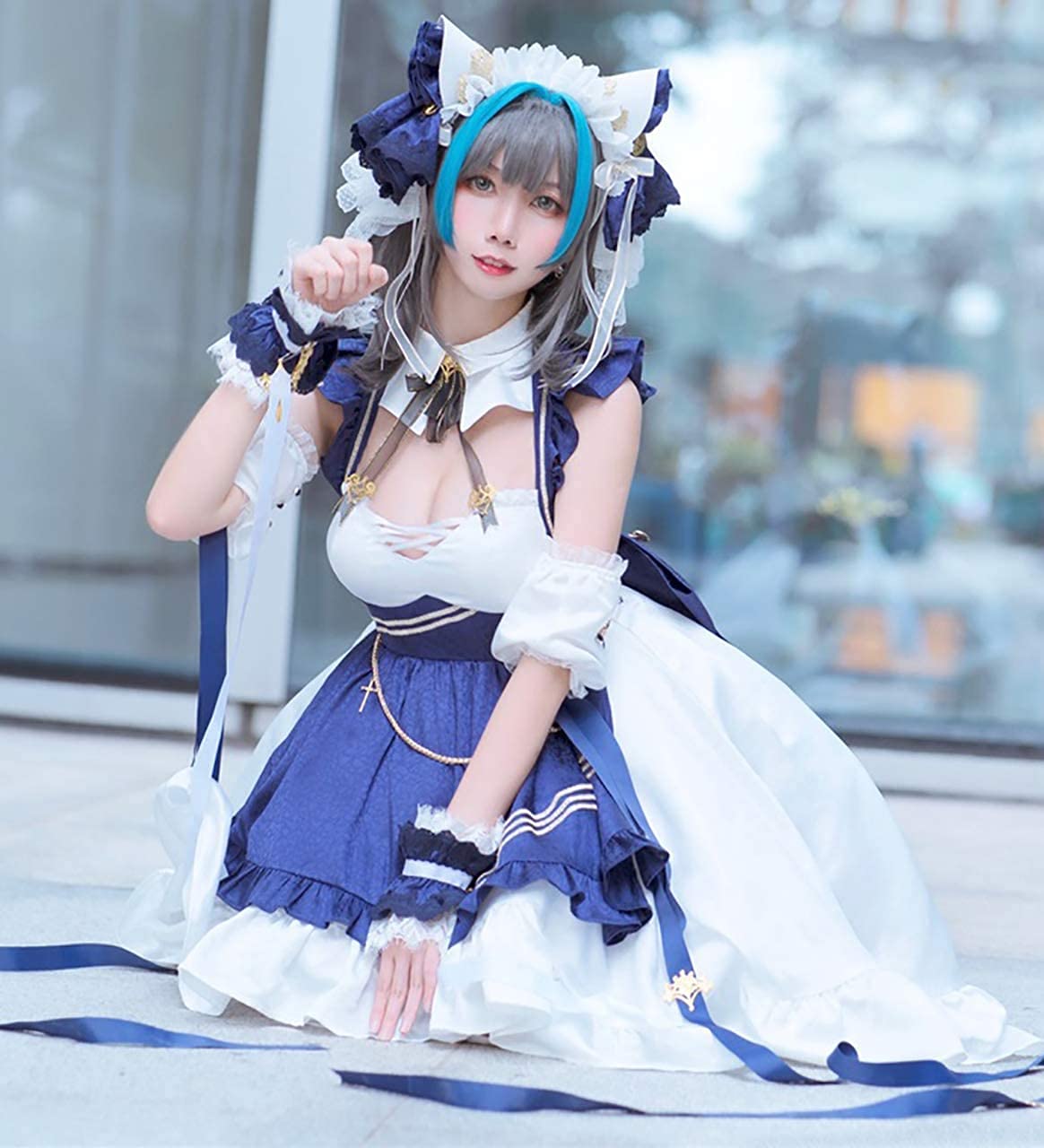Amazon | 衣舞cosアズールレーン チェシャー ワンピース コスプレ 陣営 