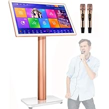 Professional Karaoke System,22 inch Capacitive Touch Screen Karaoke Machine With Wireless Microphone,4K High-Definition Karaoke Equipment,27 Languages,for Bar Home Party2TB