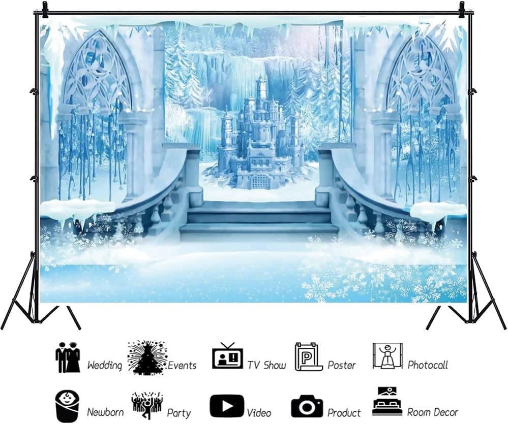 Fondo fotográfico Castillo de Hielo 15x10ft azul miniatura 3