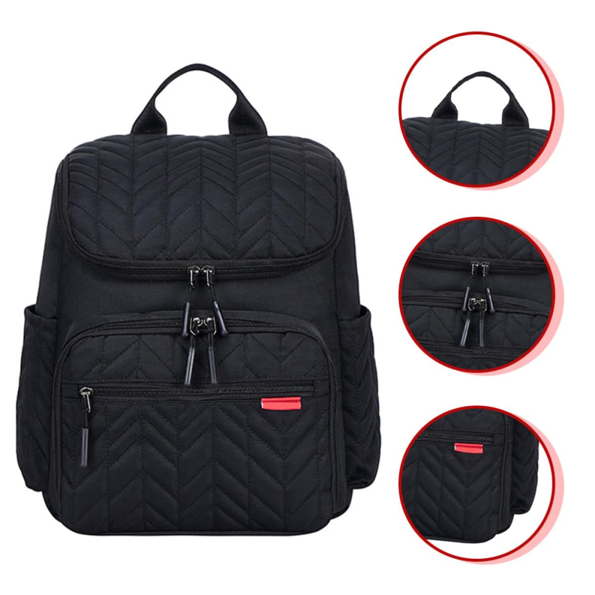 Mochila para Pañales de Gran Capacidad, Bolso de Madre Negro