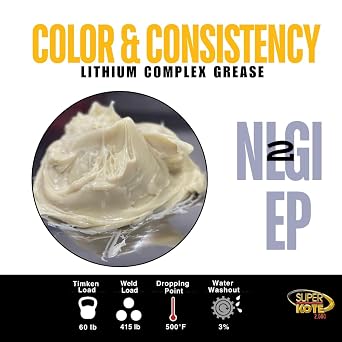 Lithium Complex Grease | Lubricant | Superkote 2000 Multipurpose | NLGI 2 | EP | High Temp | Automotive | Construction | Industry | Gear | Wheel Bearing | Axle | Ball Joint | White | 35 LB Pail