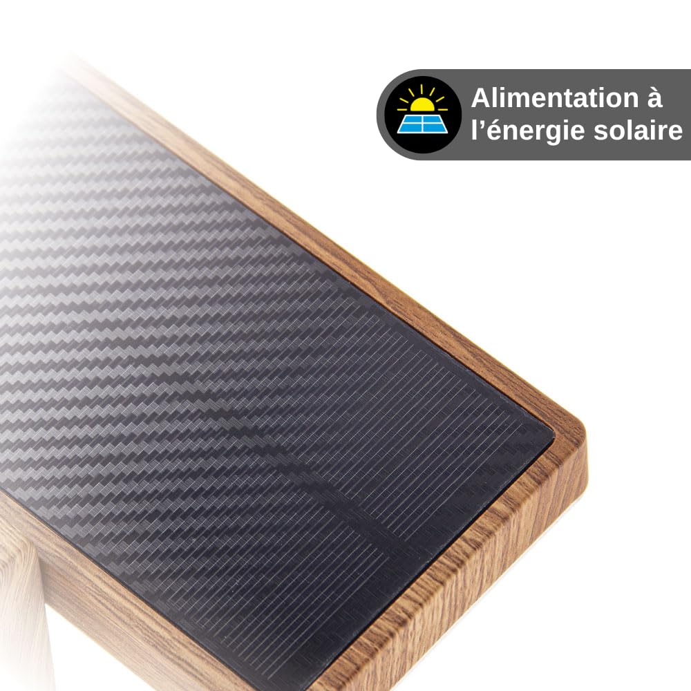 Xanlite SO1911W Xanlite-SO1911W Solarleuchte, 600 Lumen, IP44, Bewegungsmelder, 3 Betriebsmodi, neutralweiß, Aluminium + Kunststoff-Finish aus Holz, Schwarz