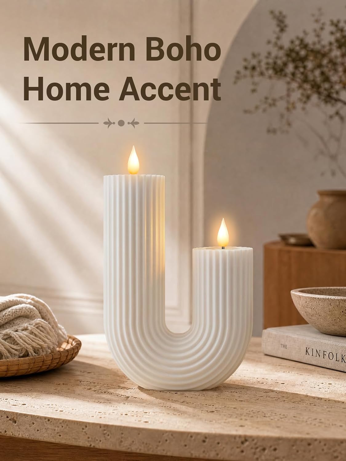 Rechargeable Flameless Candle Set with Remote for Table, Mantel Decor image 2
