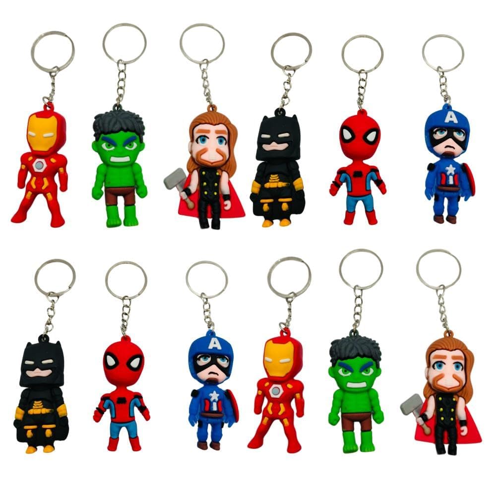VSVERUS Cute cartoon character Combo Keyrings/Keychains as Birthday Return Gifts for Kids/Boys/Girls Back Pack Tags Goodies/Bag Stuffer (Multi color)